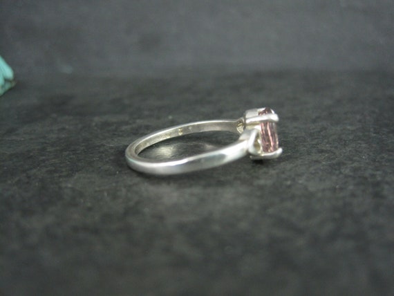 Estate Sterling Pink Tourmaline Ring Size 6.5 - image 3