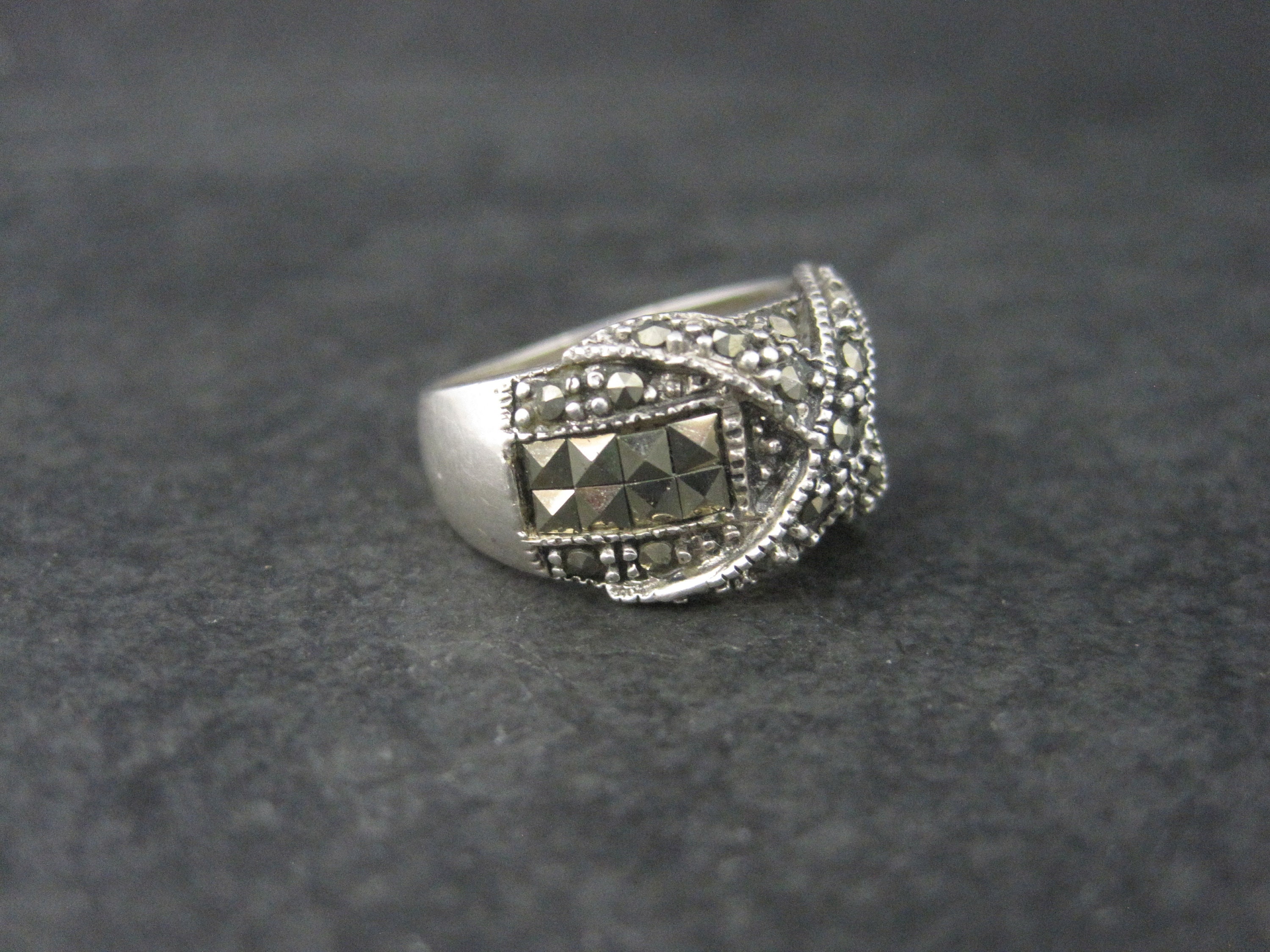 Vintage Sterling Marcasite Ring Size 5 - Etsy Israel