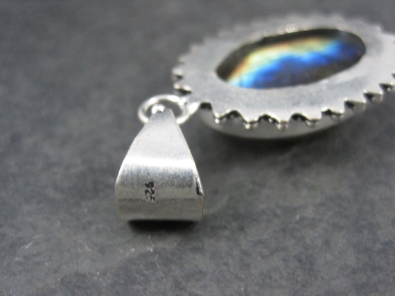 Large Vintage Sterling Labradorite Pendant - image 6