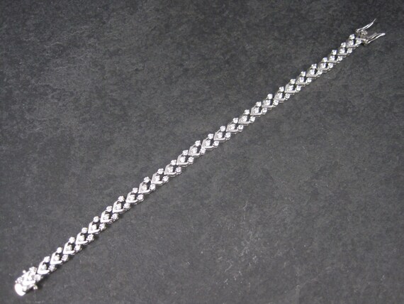 Vintage 90s Sterling Silver Cubic Zirconia Bracelet 7 Inches