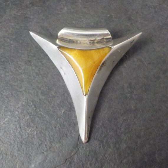 Large Mexican Sterling Triangle Pendant - image 1