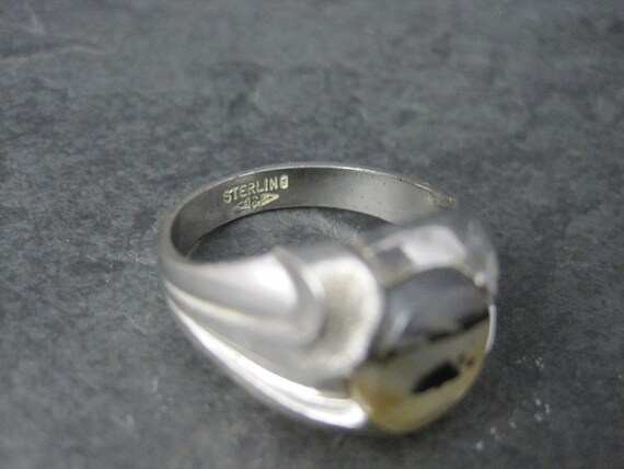 Mens Vintage Sterling Dendritic Agate Ring Size 1… - image 3