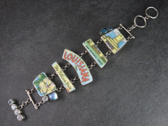 Huge Estate Designer Sterling Louisiana Bracelet - image 8