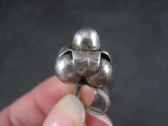 Antique Mexican Sterling Screw Back Earrings - image 10