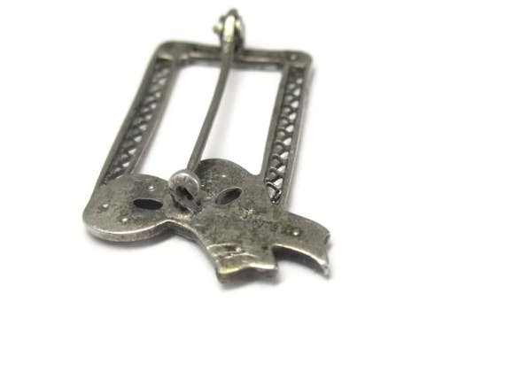 Antique Sterling Paste Diamond Bow Brooch - image 10