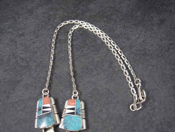 Vintage Navajo Turquoise Inlay Necklace John Char… - image 9