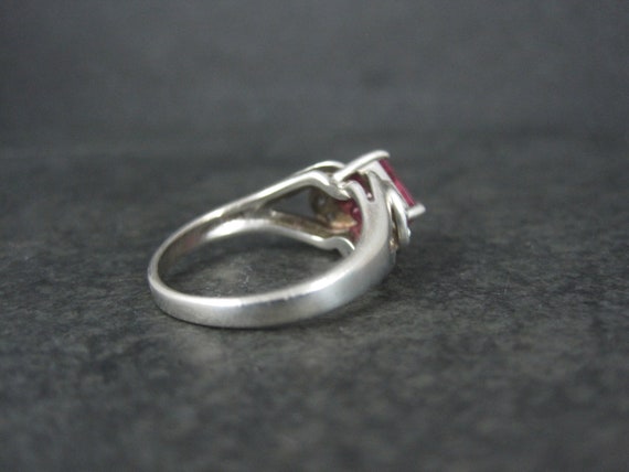 Vintage Sterling Pink Sapphire Ring Size 8 - image 3