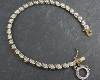 Vintage Illusion Diamond Sterling Vermeil Circle Bracelet