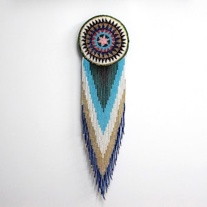 Beaded Hair Clip Barrette Large Vintage Rosette Regalia