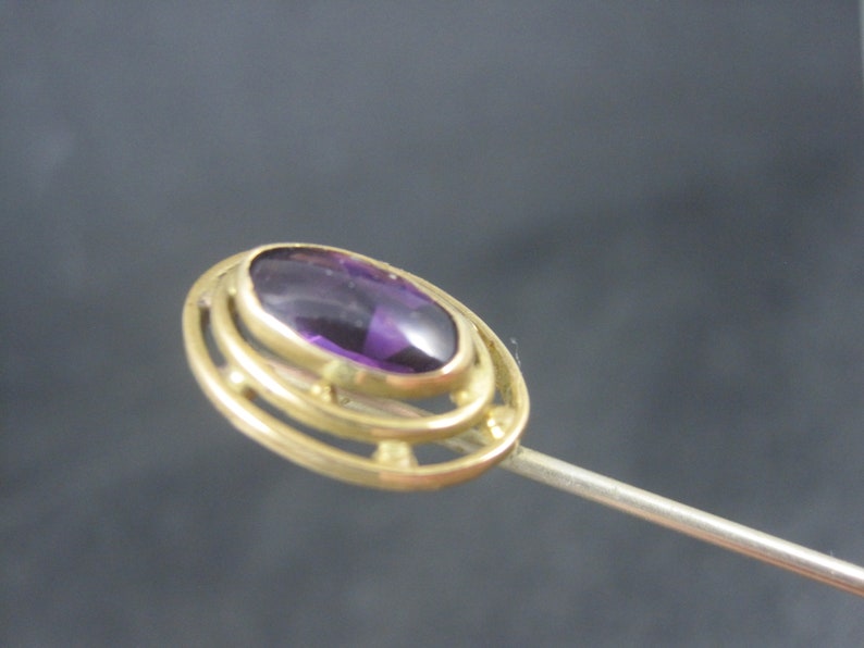 Art Deco Purple Glass Stick Pin