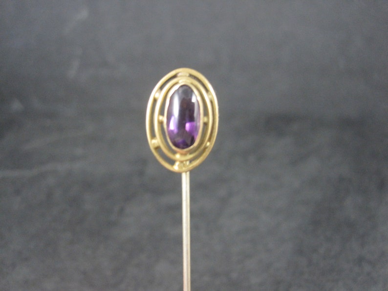 Art Deco Purple Glass Stick Pin