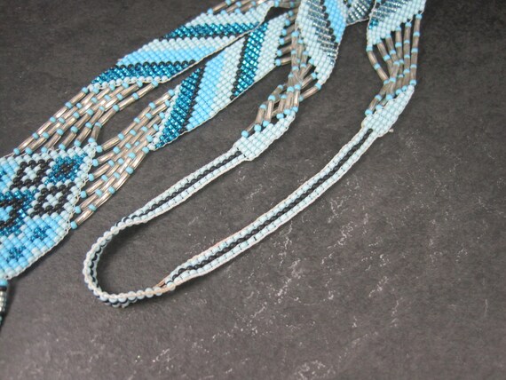 Native Blue Beaded Necklace - image 6