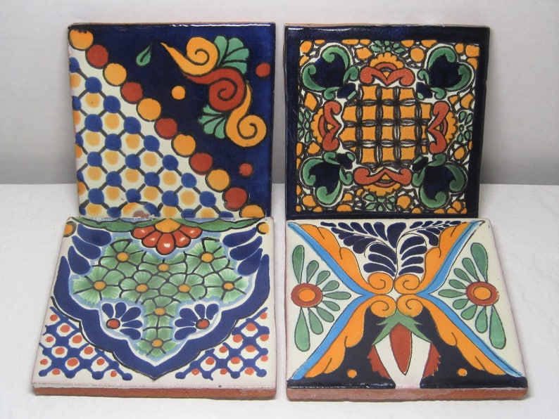 Mexican Tile Drink Coaster Set of 2 image 4