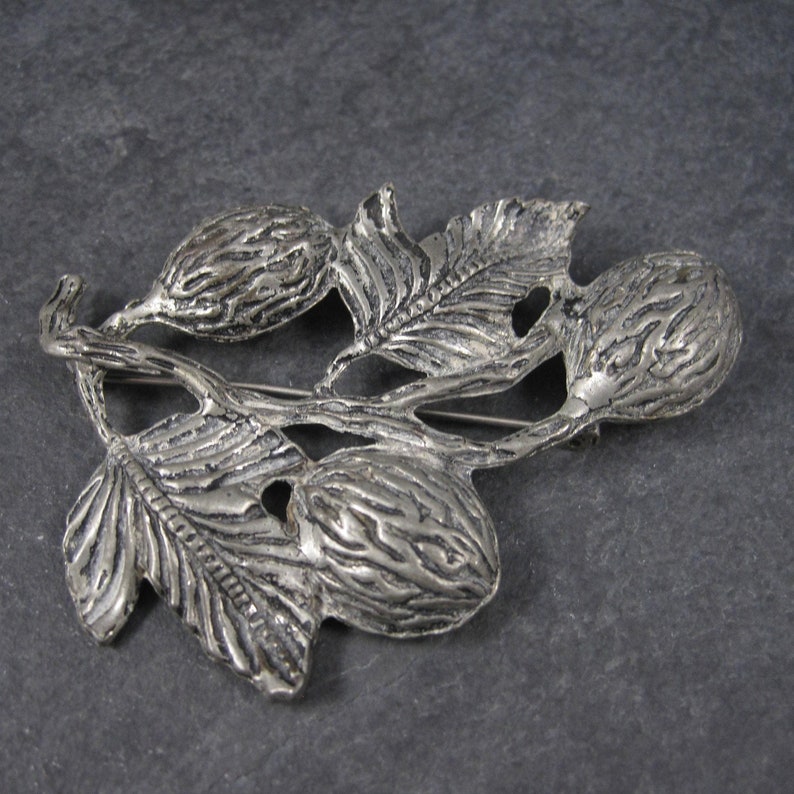 Large Vintage Pot Metal Plant Brooch image 1