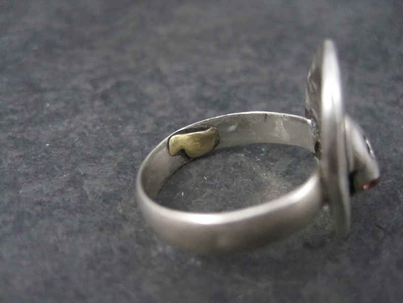 Unusual Vintage Sterling 14K Diamond Sapphire Snake Ring Size 6.75