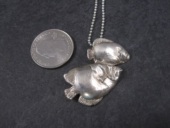 Whimsical Sterling Fish Pendant Necklace - image 4