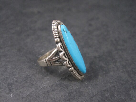 Vintage Turquoise Ring Size 6 Southwestern Sterli… - image 8