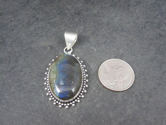 Large Vintage Sterling Labradorite Pendant - image 2