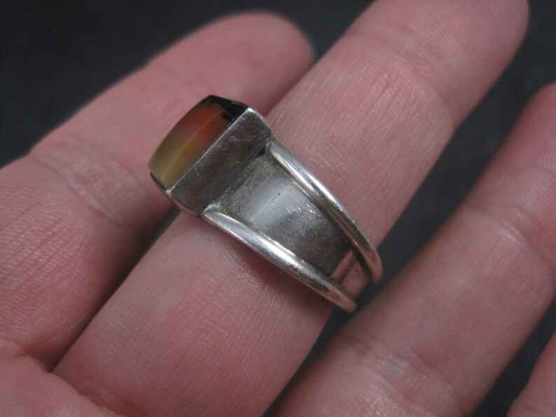 Vintage Sterling Tri Color Gemstone Ring Size 9.5