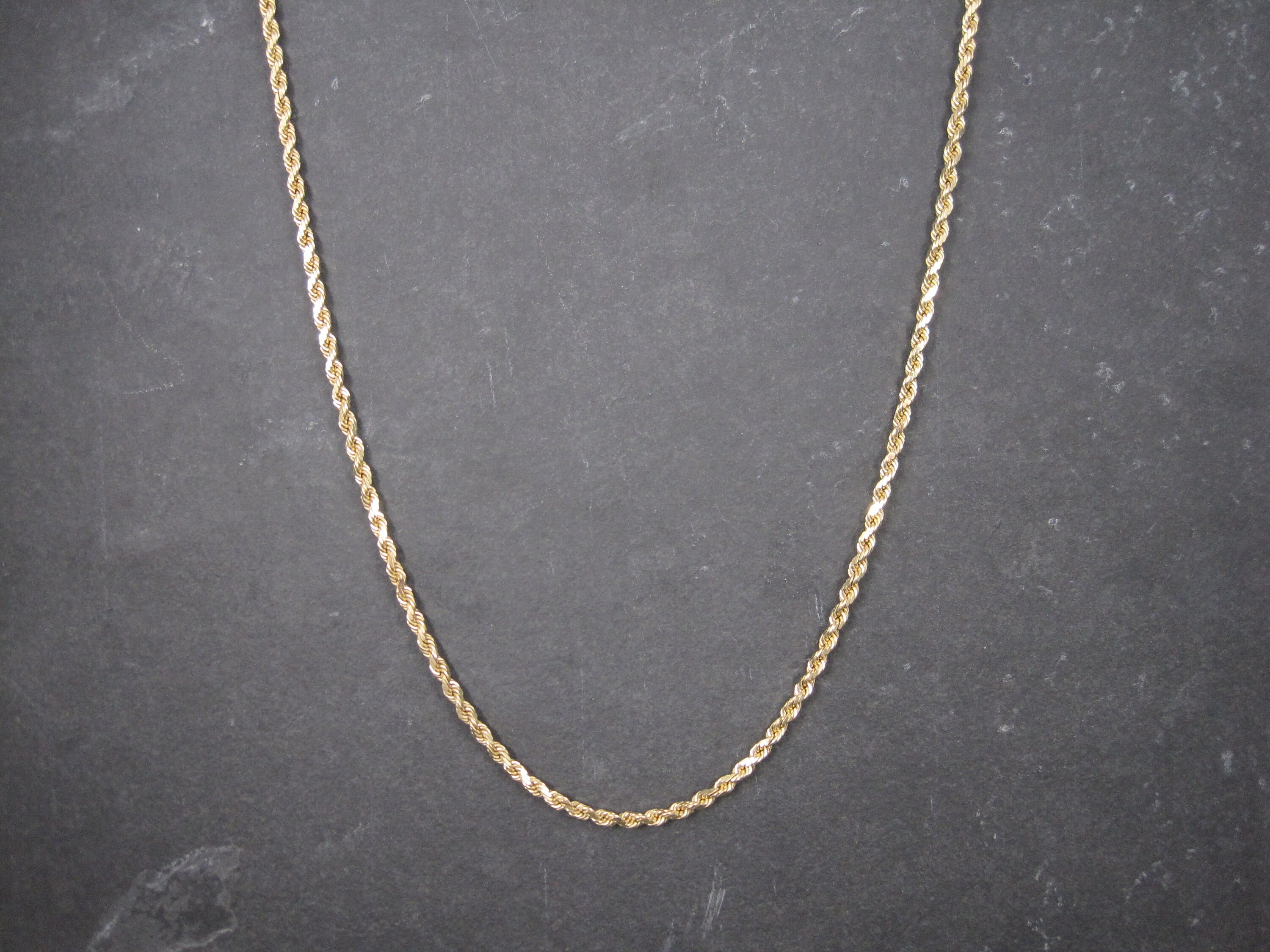 Estate 14K 3.5mm Rope Chain Necklace 29 