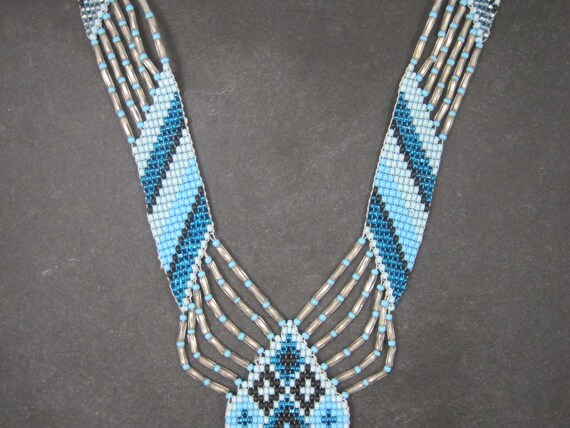 Native Blue Beaded Necklace - image 4