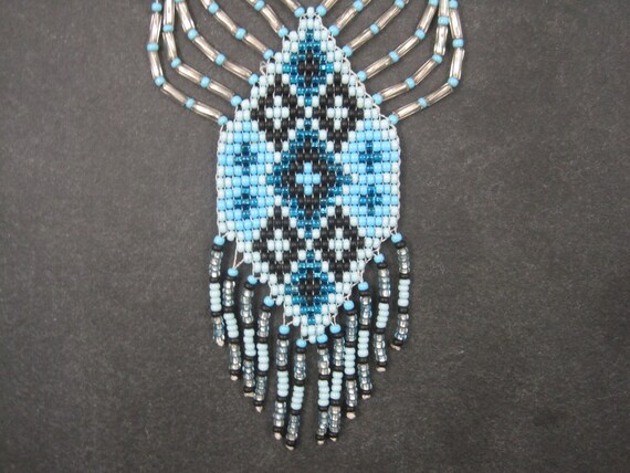 Native Blue Beaded Necklace - image 2