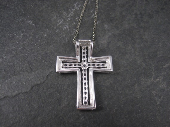 Sterling Silver Cross Pendant with Purple Crystal… - image 6