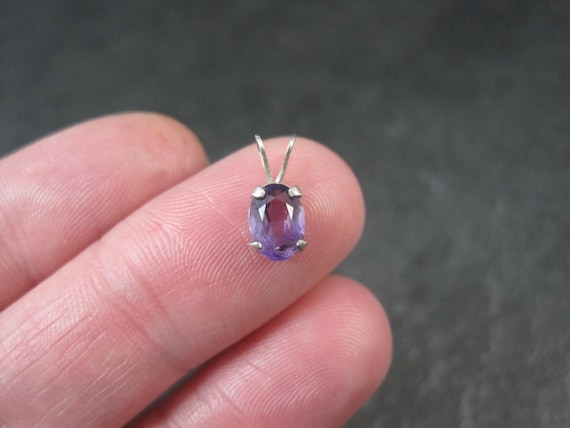 Tiny Oval Amethyst Pendant - image 10