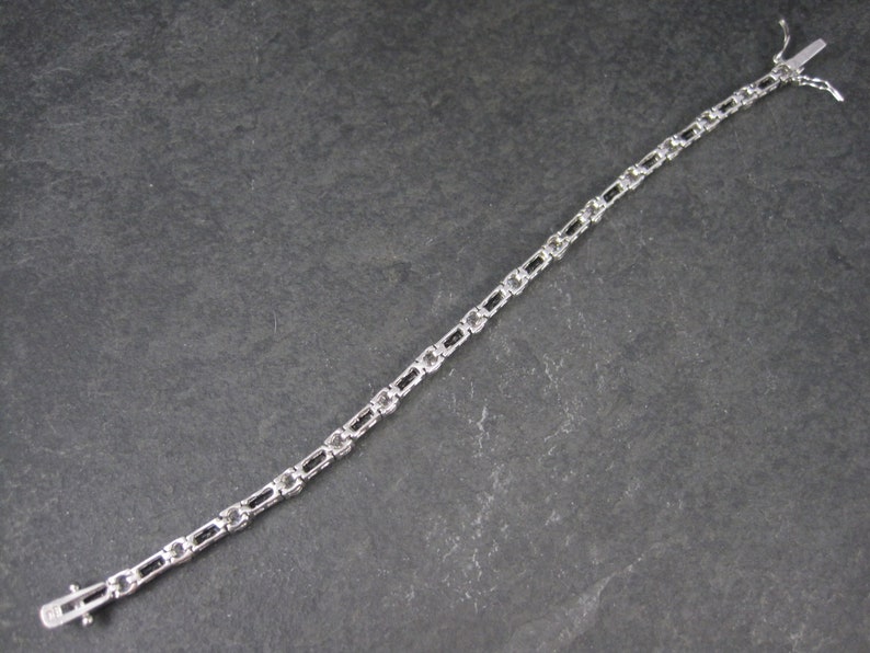 Estate Sterling Black and White Cubic Zirconia Bracelet 7 Inches