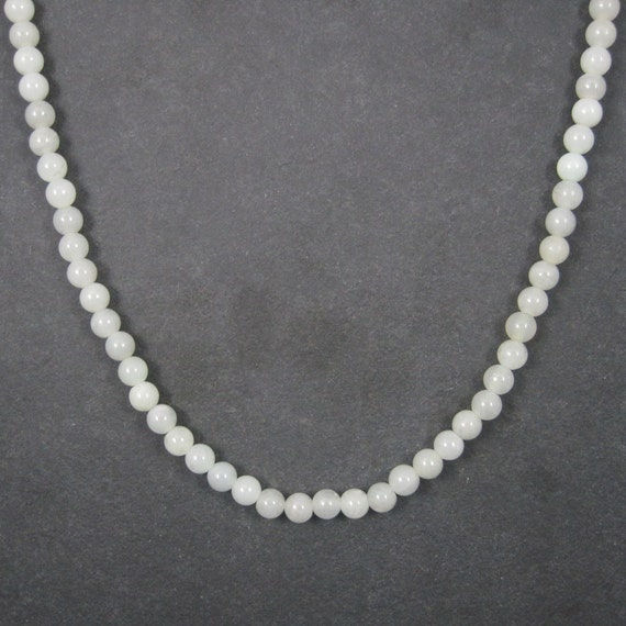 Antique Chinese Export White Jade Necklace 25 Inch