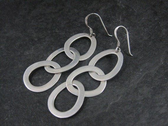 Vintage Sterling Chain Link Earrings - image 7