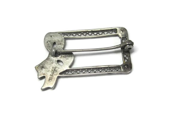 Antique Sterling Paste Diamond Bow Brooch - image 8