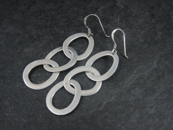 Vintage Sterling Chain Link Earrings - image 5