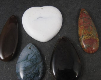 Destash Lot of 5 Gemstone Focal Pendants