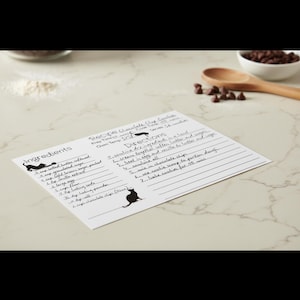 Druckbare Katzenrezeptkarte (4x6 Zoll, leere Vorlage) für Kochbegeisterte – Sofort-Download als PDF für Brautpartys und Küchenorganisation