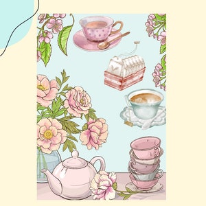 Tea Time | Druckbare Kindle Hülle | Kindle Basic | Kindle Paperwhite | Kindle Dekorationen | Bücherwurm | E-reader einlage