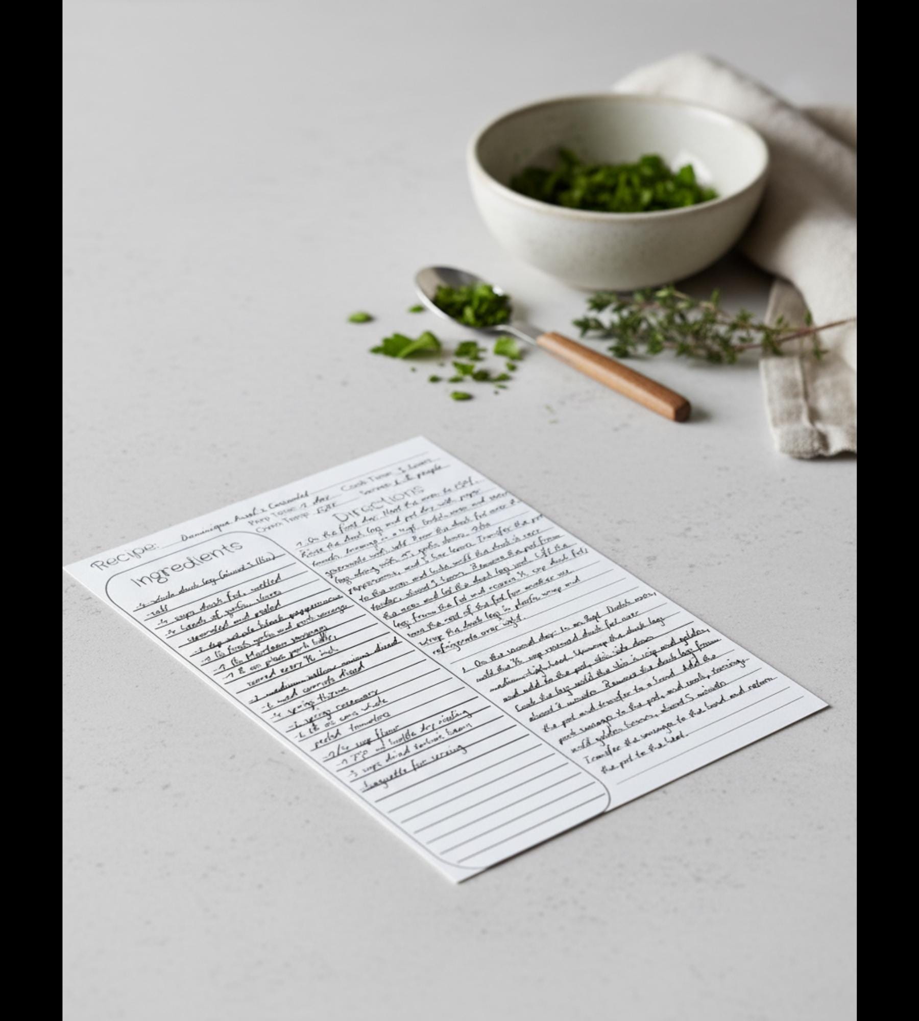 Full Page Recipe Card Fillable PDF Gift for Her DIY Kitchen Gift Idea ...