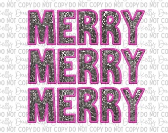Merry Faux Sequin PNG