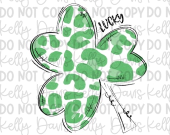 Lucky Shamrock PNG, St. Patrick's Day Print (Digital Download)