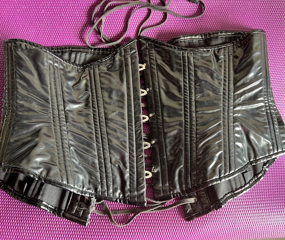 Black PVC Underbust Corset - image 1