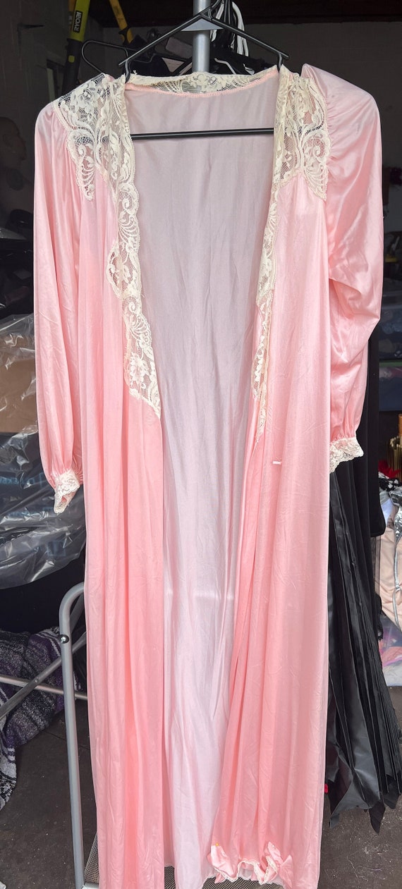 Vintage Pink Satin Robe