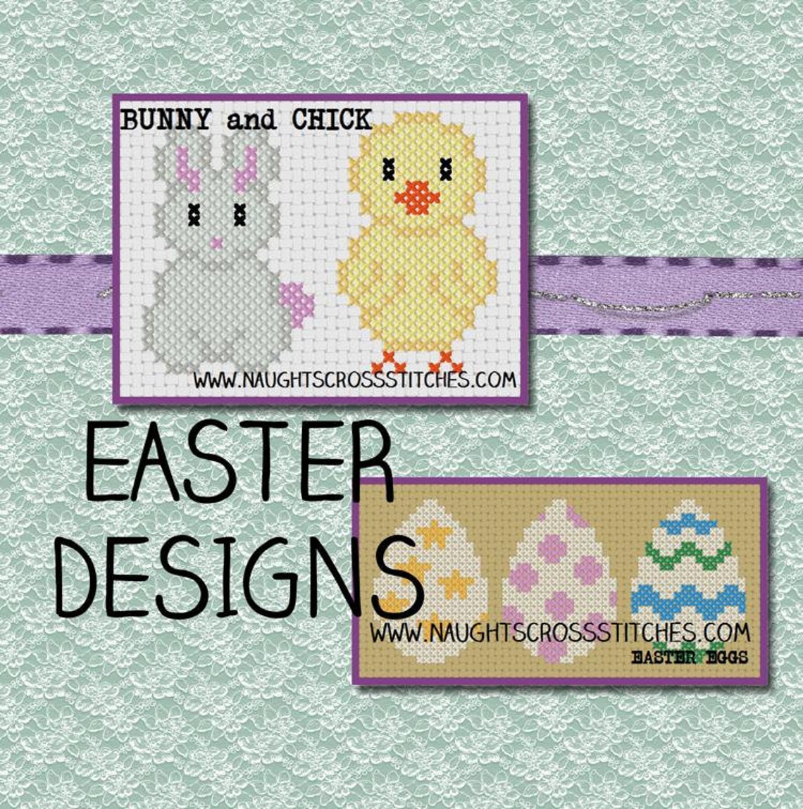Bunny and Chick easter Cross Stitch Pattern Etsy Australia