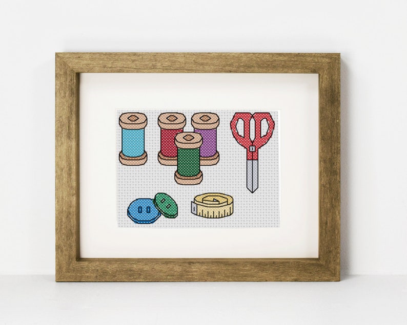 Sewing Supplies Cross Stitch Pattern Etsy
