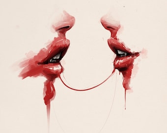 vampire's kiss - fine art print - 9x12