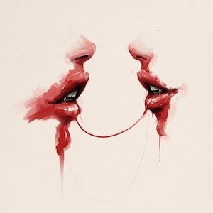 vampire&#39;s kiss - fine art print - 9x12