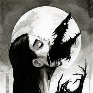de huilende wolf - kunstprint - 9 x 12 inch