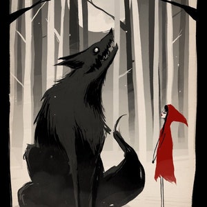 heks en wolf IV - fine-artprint - 9 x 12 inch