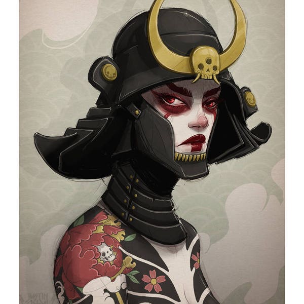 yokai III: ronin - fine art print - 9x12