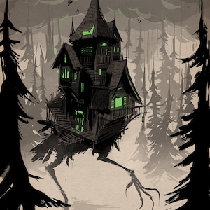 the Baba Yaga House - fine art print - 9x12
