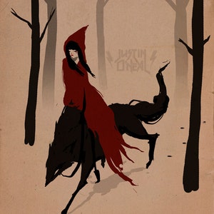 the witch & the wolf pt 2 - fine art print - 9x12